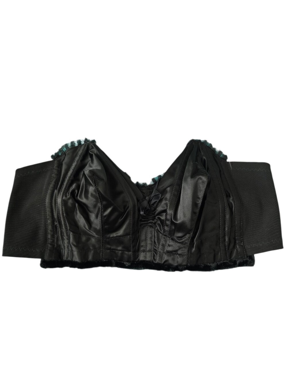 Vintage Exquisite Forms Black Cathedral Strapless Bra Size 34B